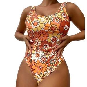 NWT Cheeky Floral One Piece Swimsuit Sz Med